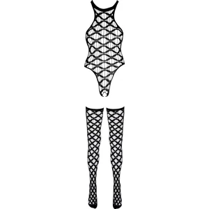 Catsuit Decupat Inghinal Negru Catsuit Pentru Momente Seducatoare