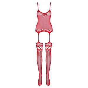 Catsuit Transparent Rosu Marime S-l Lenjerie Intima Catsuit Pentru Momente Intime