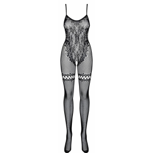 Catsuit Plasă Obsessive F213 Negru XL-2XL