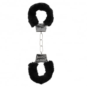 Cătușe Beginners Handcuffs Furry Negru pe Denysa.ro
