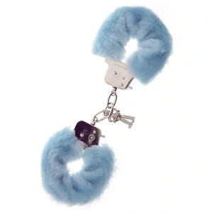 Cătușe Metal Handcuff With Plush Albastru pe Denysa.ro