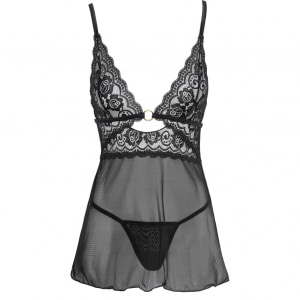 Chemise Cottelli Collection Transparent Fun Negru pe Denysa.ro