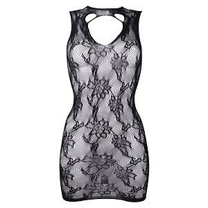 Chemise Le Désir High Neck Lace Mini Dress Negru pe Denysa.ro
