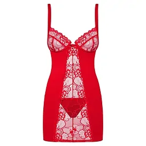 Chemise Obsessive Heartina Rosu 2XL