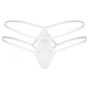 Tanga Decorativ Spate Dantela Alb