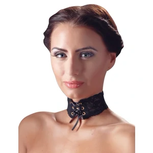 Choker Cu Snur Satin Negru Choker Dantela Negru Reglabil