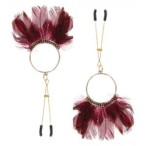 Cleme Sfarcuri Tweezers With Feathers Auriu