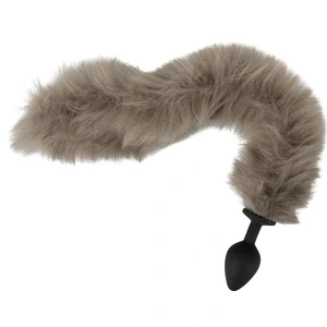 Coada Fluffy Gri cu Plug Din silicon You2Toys — 45 cm