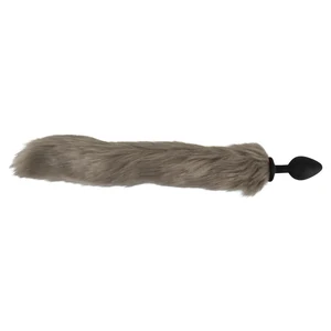 Coada Fluffy Gri cu Plug Din silicon You2Toys — 45 cm