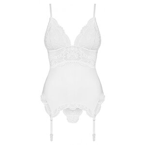 Corset Alb Elegant Obsessive 810-COR S-M