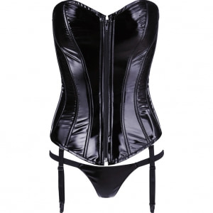 Corset Black Level Vinyl Ivanna Negru pe Denysa.ro