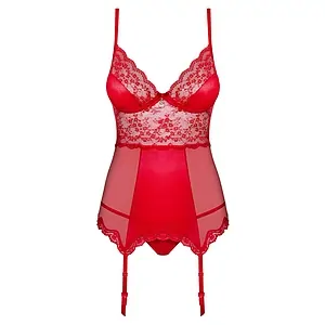 Corset Cu Portjartier Obsessive Lovica Rosu L-XL