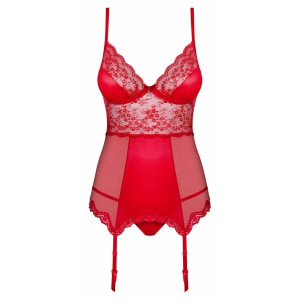 Corset Cu Portjartier Obsessive Lovica Roșu L-XL