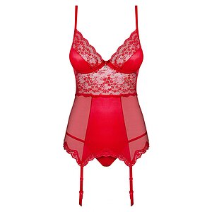 Corset Lovica Rosu Cu Chilot Inclus