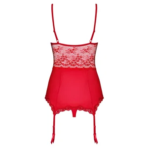 Corset Cu Portjartier Obsessive Lovica Roșu S-M