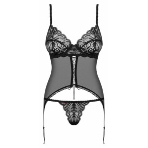 Corset Cu Șnur Obsessive Contica Negru S-M