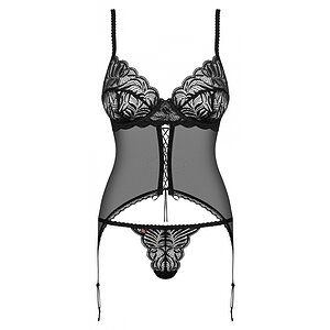 Corset Cu Șnur Obsessive Contica Negru pe Denysa.ro
