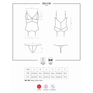 Corset Alb Elegant Obsessive 810-COR S-M
