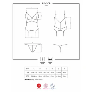 Corset Alb Elegant Obsessive 810-COR S-M
