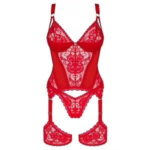 Corset Obsessive Belovya Rosu XS-S