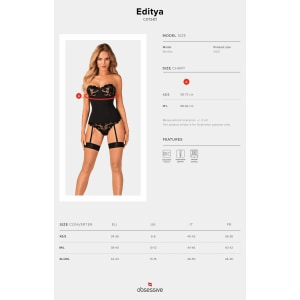 Corset Obsessive Editya Negru XS-S