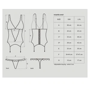 Corset Obsessive Emperita Negru 2XL
