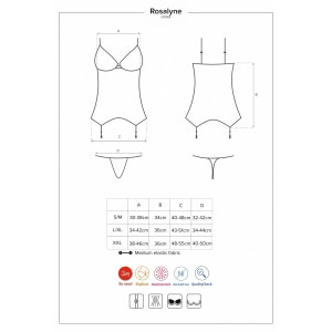 Corset Roșu Obsessive Rosalyne S-M