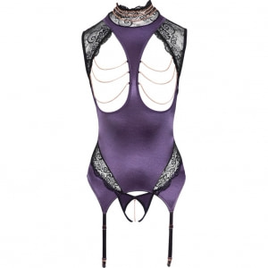 Corset Și Chilot Decupat Abierta Fina Mov pe Denysa.ro