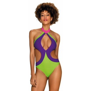 Costum Baie Intreg Verde Cu Decolteu Unic