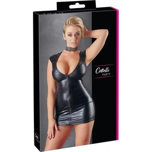 Costum Latex Damă Wetlook With Zip Negru S