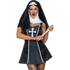 Costum Leg Avenue Naughty Nun Negru S