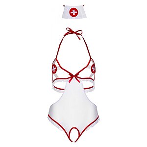 Costum Leg Avenue Naughty Nurse Body Alb pe Denysa.ro