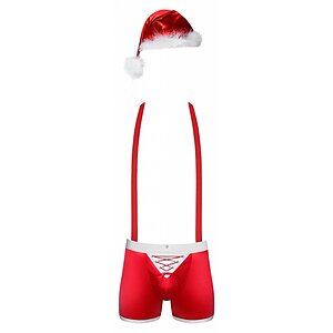 Costum Obsessive Mr Claus Rosu L-XL
