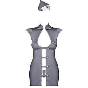 Costum Stewardesa Gri Cu Decupaje Spate