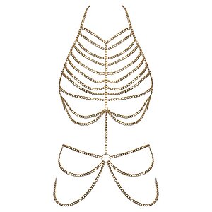 Accesorii Erotice Cottelli Collection – Lanț De Corp Aurit Sofisticat Auriu