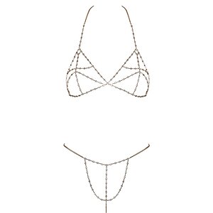 Cottelli Set Lanț Auriu cu Ștrasuri, 2 Piese