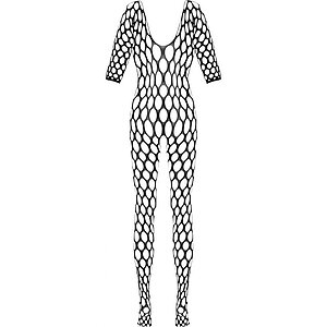 Crotchless Catsuit Cottelli Collection Forbidden Negru S-L
