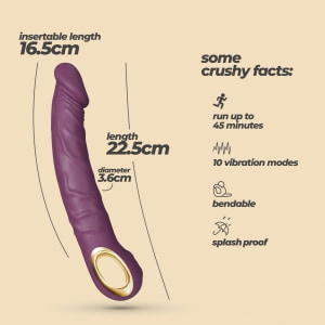 Crushious Magnus Viola Vibrator Realist Reîncărcabil Mov