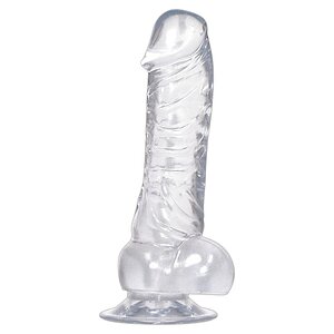 Crystal Clear Dong Suction Cup 18cm Transparent pe Denysa.ro