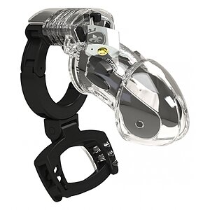Cusca de Castitate Cu Electrostimulare Enemy No. 3 Transparent pe Denysa.ro