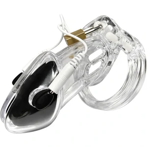 Cușcă Penis Electrică Discretă cu Telecomandă Transparent