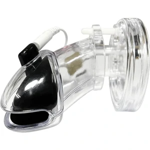 Cușcă Penis Electrică Discretă cu Telecomandă Transparent