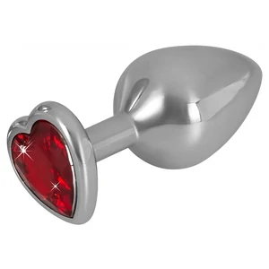 Plug Anal Aluminiu Cu Bijuterie Rosie Plug Anal Cu Piatra Rosie Sclipitoare