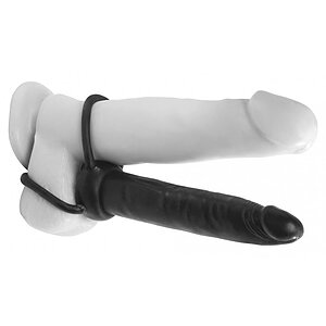 Dildo Anal Double Trouble 15cm Negru