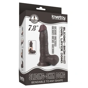 Dildo cu Ventuză Sliding Skin Dual Layer Dong Maro