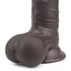 Dildo cu Ventuză Sliding Skin Dual Layer Dong Maro