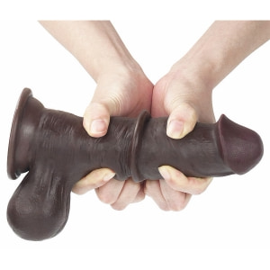 Dildo cu Ventuză Sliding Skin Dual Layer Dong Maro