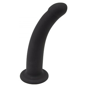 Dildo Curbat din Silicon cu Ventuză 12 cm Negru pe Denysa.ro