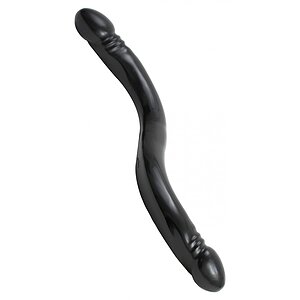 Dildo Double Header Smooth Negru pe Denysa.ro