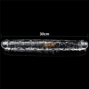 Dildo Dublu 30cm Flawless Transparent